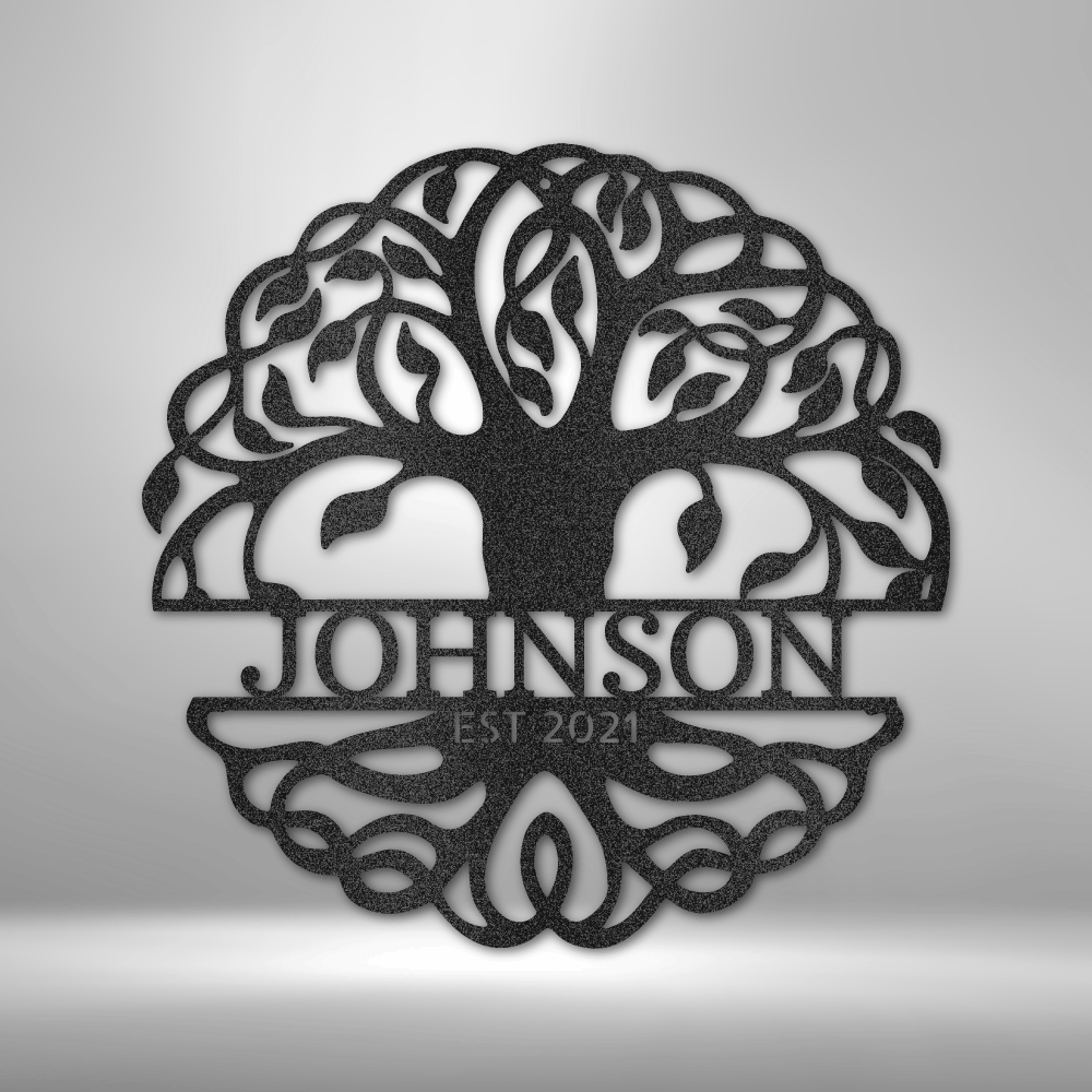 Customised Metal 2024 Tree of life Sign, Monogram tree of life, House Sign